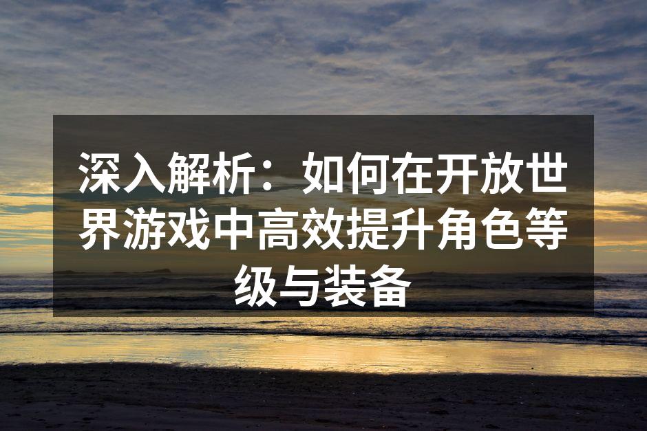 深入解析：如何在开放世界游戏中高效提升角
